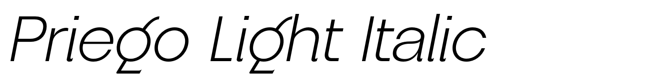 Priego Light Italic